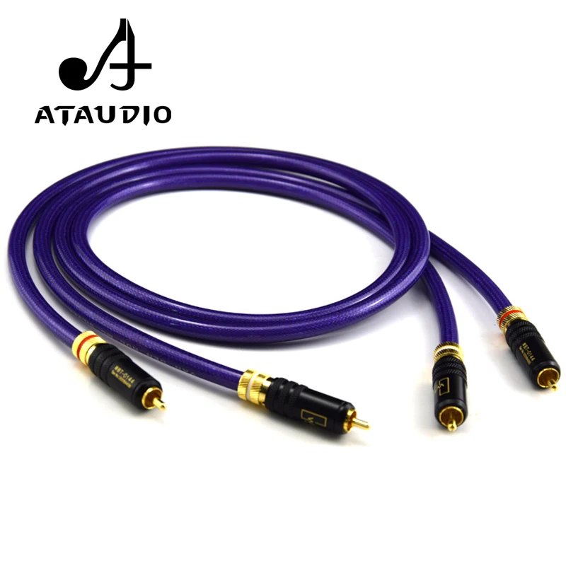 

ATAUDIO VDH Hifi Silver Plated 2RCA Cable Professional DVD Amplifier Interconnector 2RCA Male to Male Cable