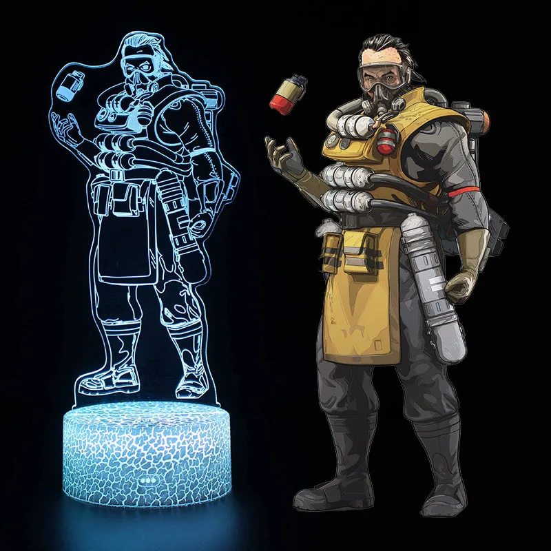 Новинка, 3D иллюзия, светодиодная лампа, Apex Legends Pathfinder, фигурка, Ночной светильник, защита для детей, подарок, APEX, игрушки для геймеров