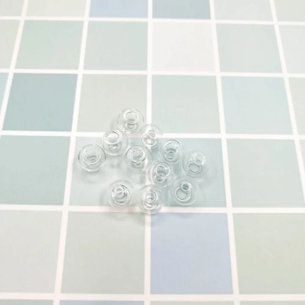 50pcs/lot 10mm Transparent glass globe dome locket vial pendant bottle Two Hole fashion diy accessories decor |