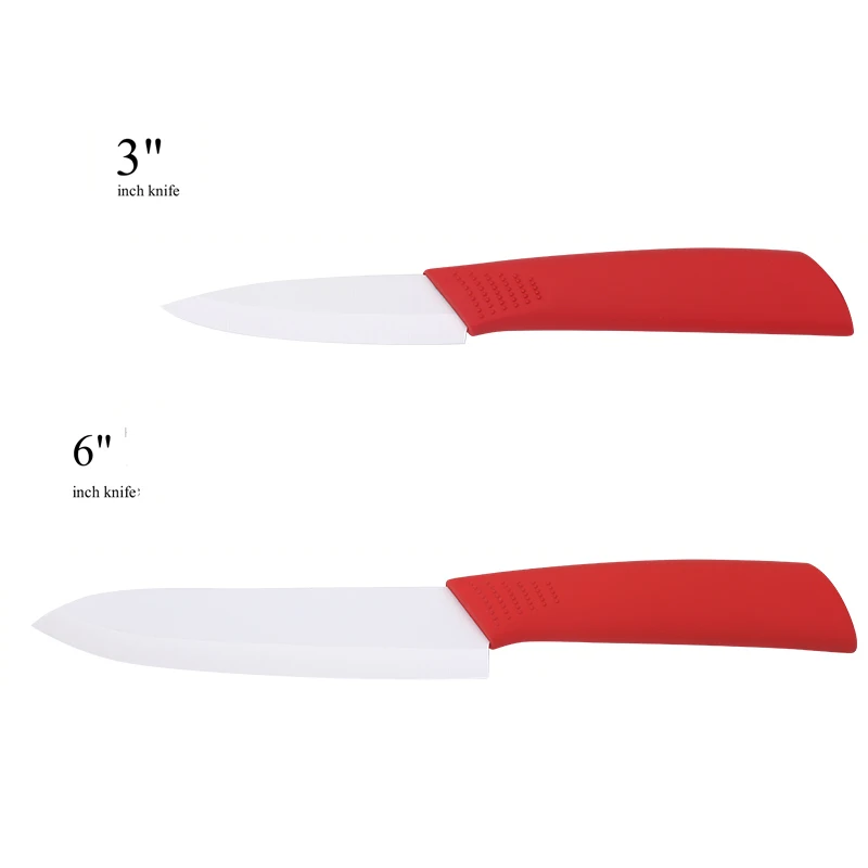3inch and 6inch Кухонные ножи, набор кухонных керамических ножей 3, 4, 5, 6 дюймов, циркониевые белые лезвия для очистки овощей, фруктов, нож шеф-повара, кухонные инструменты - Цвет: 3inch and 6inch