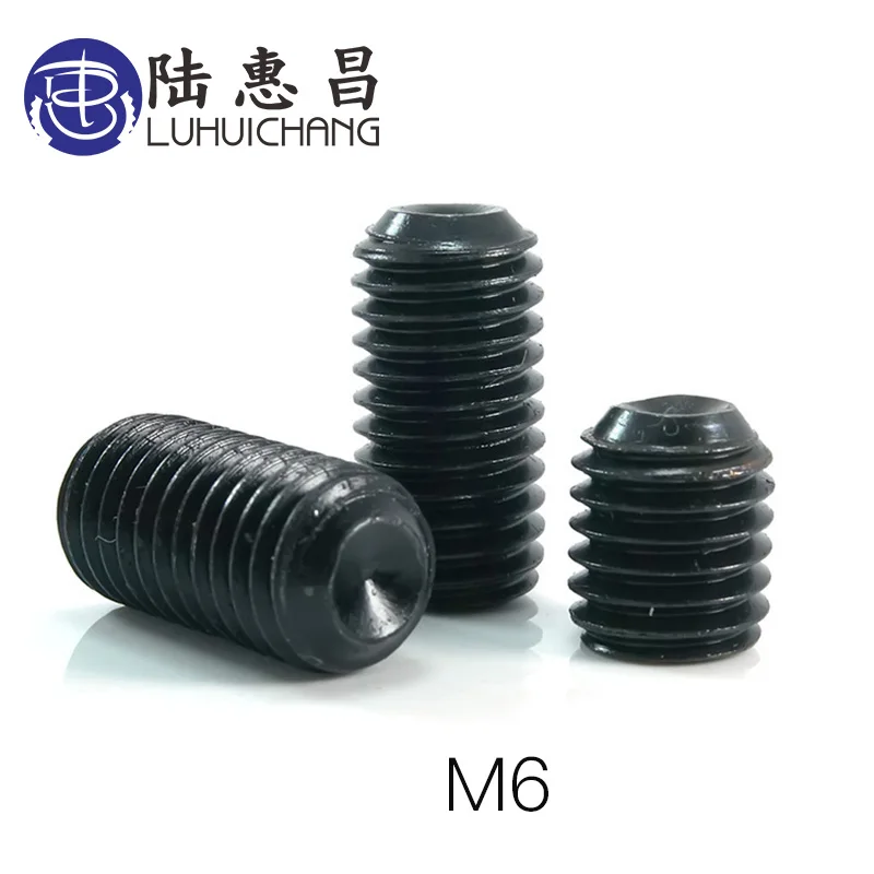 

LUHUICHANG 50 шт. M6 12,9 легированная сталь метрическая резьба чашечный наконечник установочные винты Внутренний шестигранник набор установочных ...