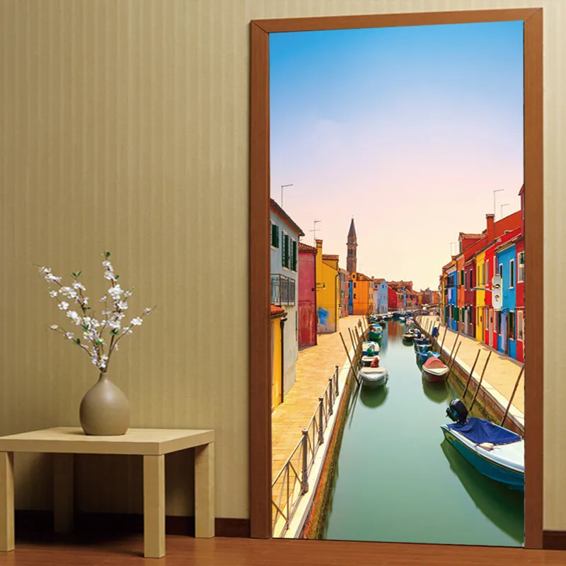 Современная 3D фотообои ПВХ наклейка Венеция вода город роспись настенная