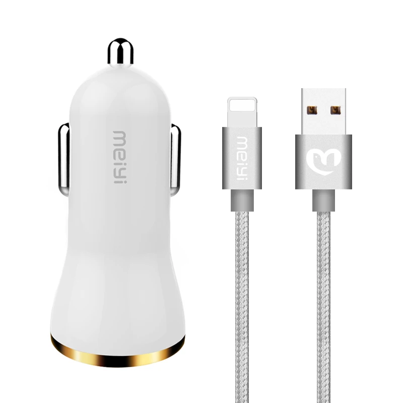 with grey cable MEIYI usb-кабель в нейлоновой оплетке для iPhone 7, 6 6s плюс 5S iPad подходит для IOS 10 9 8 Pin кабель+ 2 взаимных обмена данными между компьютером и периферийными устройствами Выход автомобиля Зарядное устройство 2.4A max - Тип штекера: with grey cable