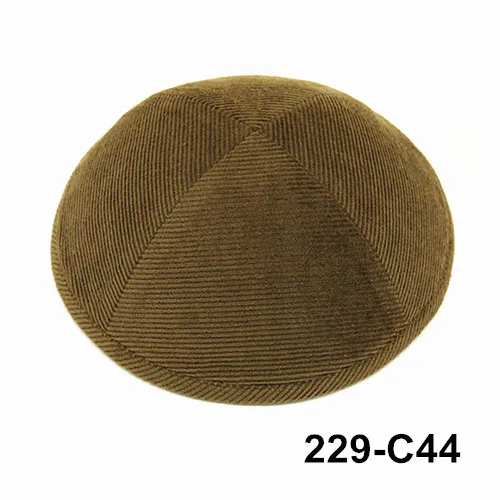 229c44 Kippot кипа головные уборы Skullies вельветовые Yarmulke 19cmBeanies еврейская шляпа-Кепка с черепом - Цвет: 229c44