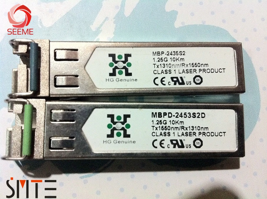 Original HG Genuine MBP-2435S2 MBPD-2453S2D 1.25G 10km single fiber module a pair price