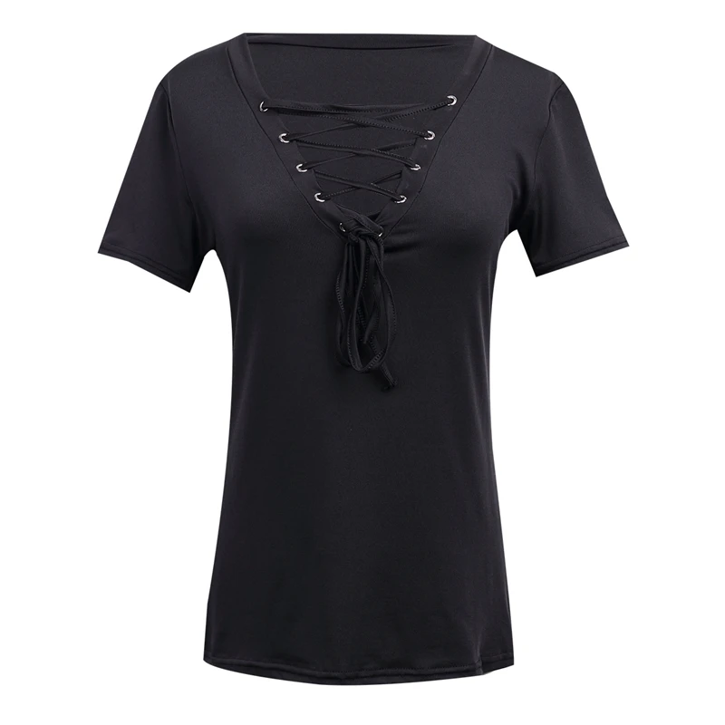 Модный повседневный Женский пуловер летние открытые топы на шнуровке хлопковые