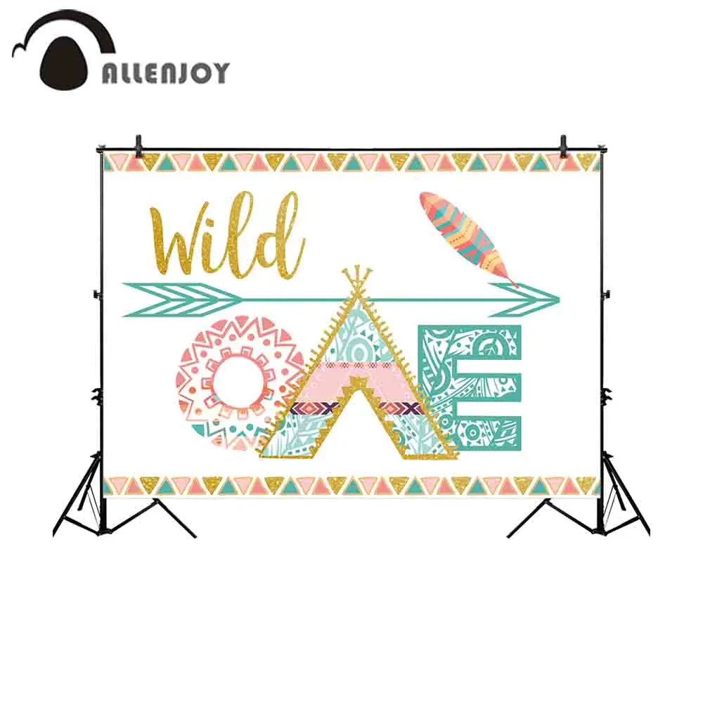 Allenjoy фон для фотосъемки Фотофон с надписью wild one baby shower birthday party arrow tribal photocall |