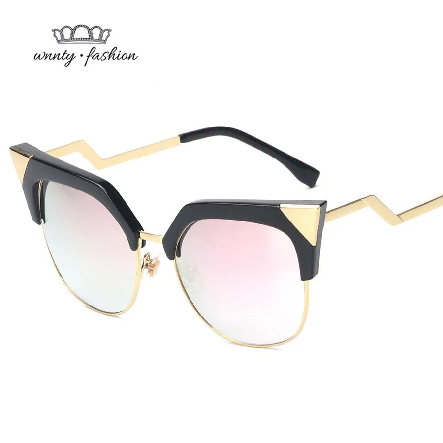 Wnnty Cat Eye Солнцезащитные Очки Женщины Моды Дизайнер Покрытие Monturas Ultraligeras Гибка