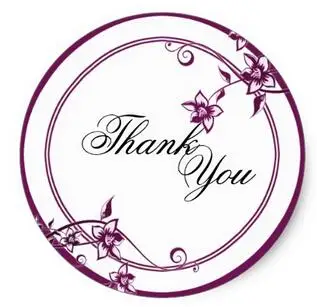 

1.5inch Thank You Seal - Sangria & White Floral Wedding Classic Round Sticker
