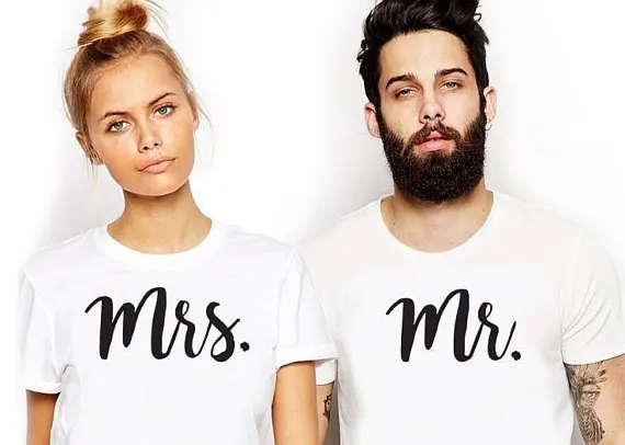 Футболка с надписью Mr and Mrs смешной Топ для пары подарок на свадьбу годовщину со