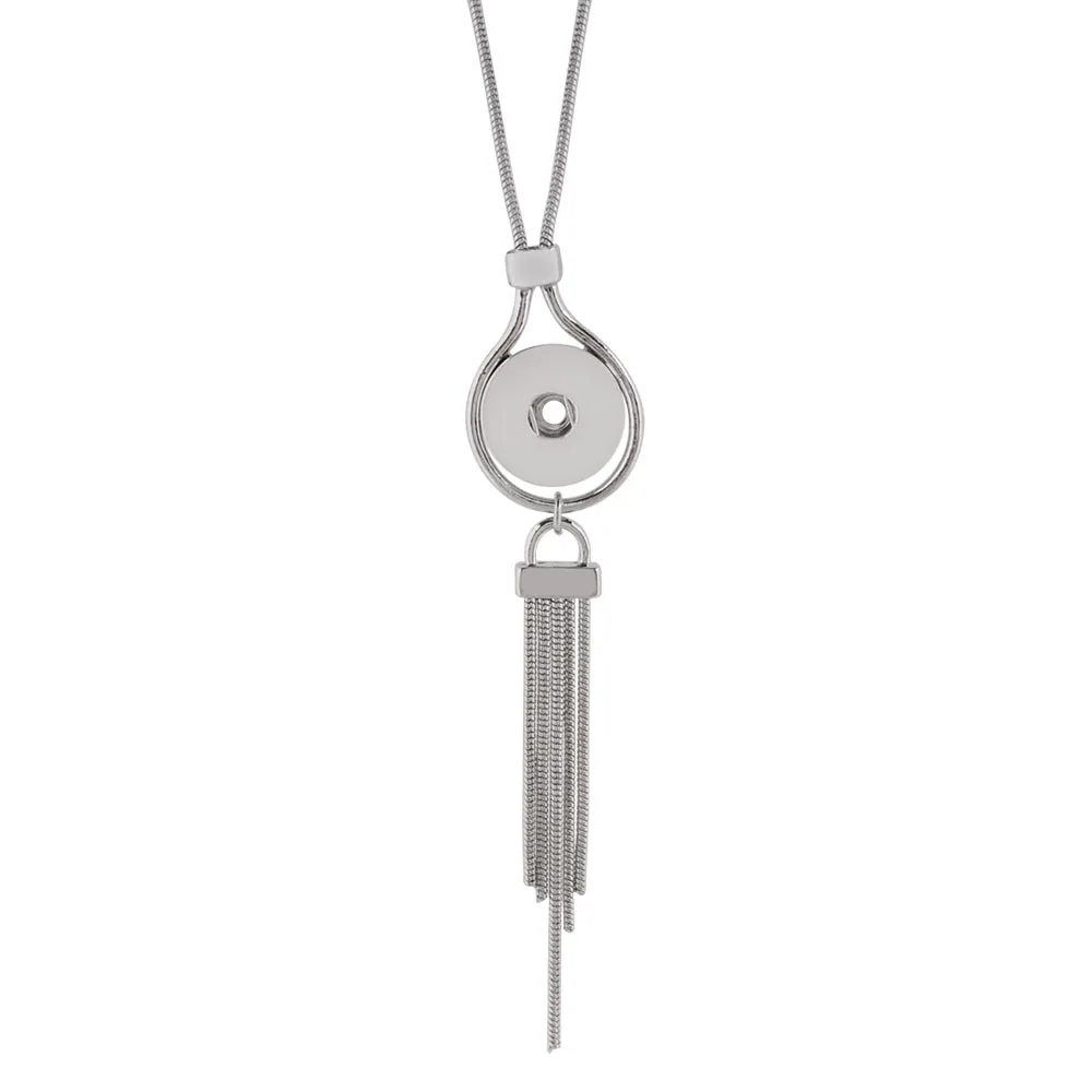Collares de moda, колье с кисточкой, длинное ожерелье, серебряное покрытие, подвеска, ожерелье s для женщин, подходит для девушек, 18 мм, кнопка, ювелирное изделие - Окраска металла: KC1023