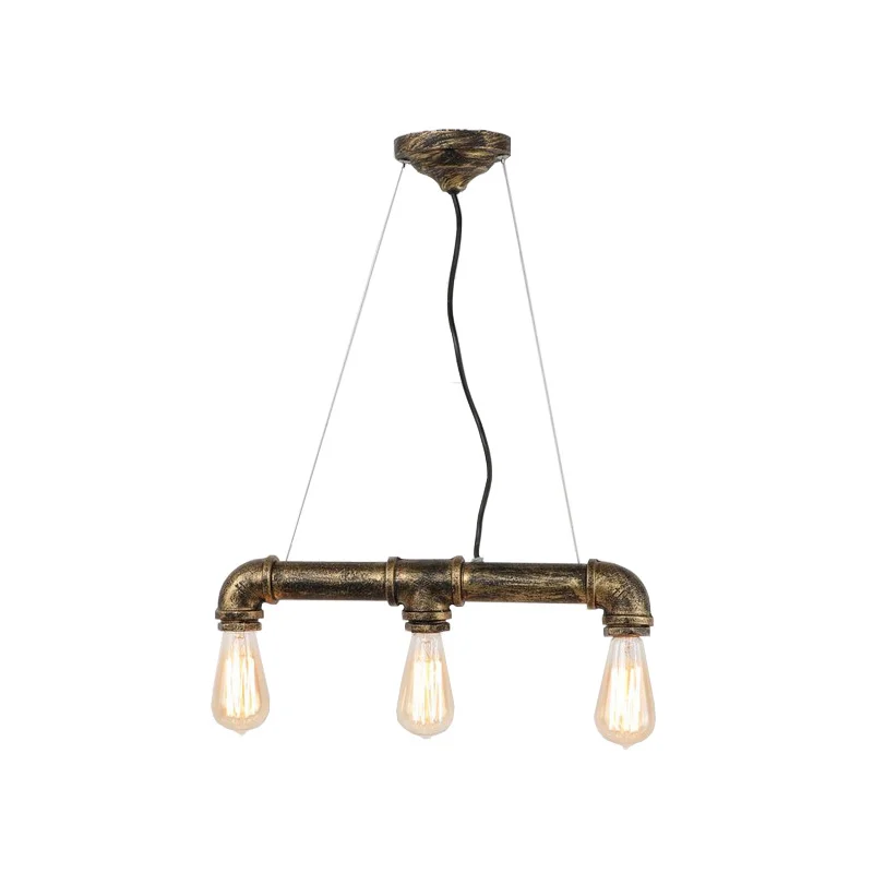 

Cross-border retro wrought iron plumbing creative bedroom five-head lamps simple dining chandelier living room WF5131103