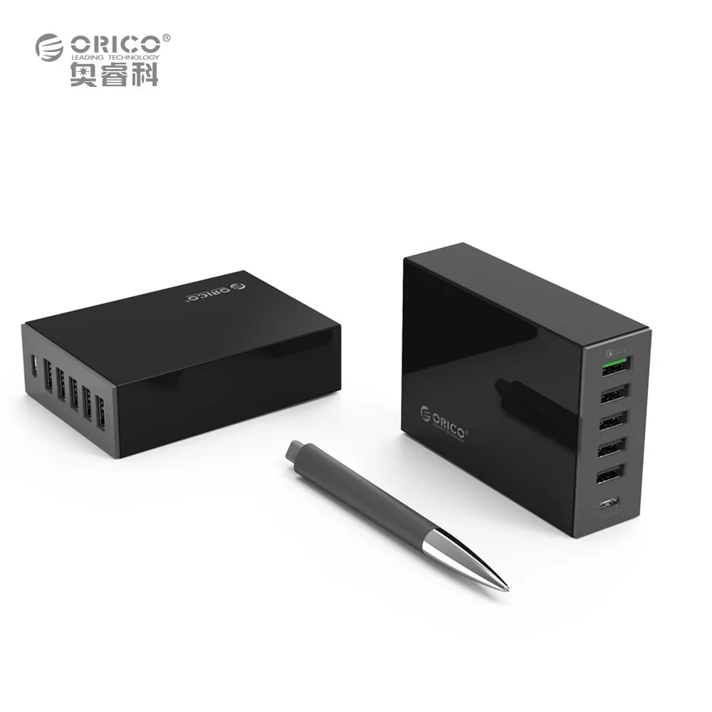 ORICO Тип-C QC2.0 быстрая Зарядное устройство 6-портовая Зарядное устройство 5V2. 4A 9V2A 12V1. 5A мобильного телефона Зарядное устройство для iPhone samsung S6 SONY htc