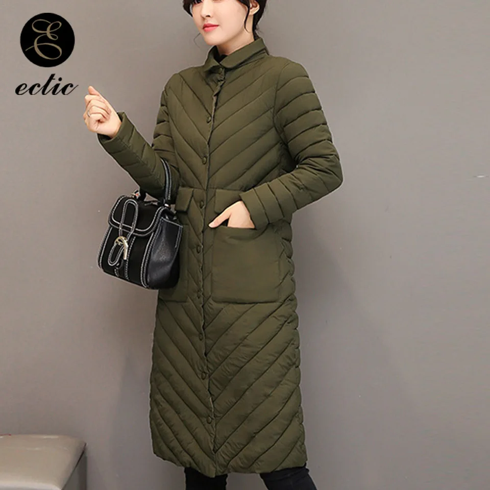 Женская парка 2019 Doudoune Femme Piumino Donna Inverno теплый длинный пуховик с высоким воротом