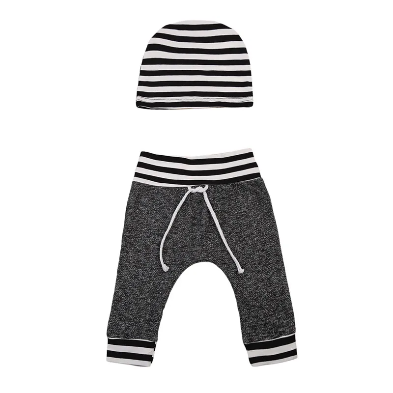 Emmababy Baby Leggings for boys Pants 2017 Brand boy Kids Clothes Robe Enfant Skinny Cotton Children Trousers+hat |