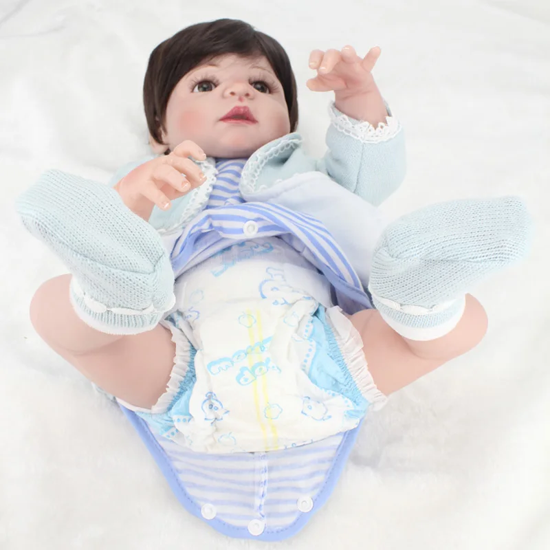 22 дюйма полностью силиконовые куклы Reborn Baby 55 см живой ребенок мягкая ванна