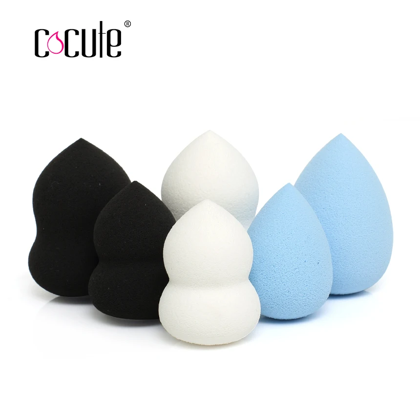 Cocute, 6 шт./лот, губка для макияжа, высокое качество, гладкая пудра, красота, для женщин, косметическая пуховка, инструменты для смешивания