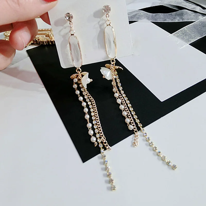 Liffly Fashion Jewelry Long Tassel Stud Earring Birthday Anniversary Party Gifts Italy Classic Personality Design Earings | Украшения и