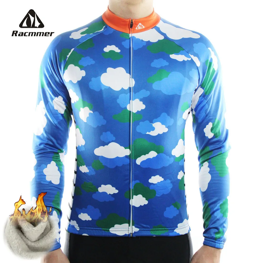 

Racmmer 2020 Cycling Jersey Winter Long Bike Bicycle Thermal Fleece Ropa Roupa De Ciclismo Invierno Hombre Mtb Clothing #ZR-16