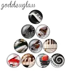 Новый музыкальный инструмент пианино Скрипка Гитара 10 шт. 12 мм18 мм20 мм25 мм круглый фото стекло кабошон демонстрация плоская задняя сторона