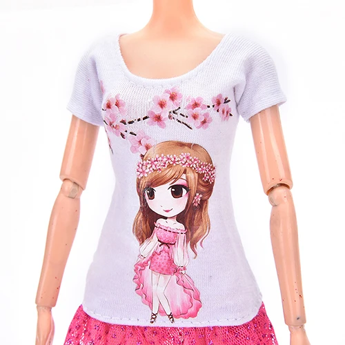 Kawaii игрушка для детей Повседневная летняя одежда костюмы куклы Барби стиле