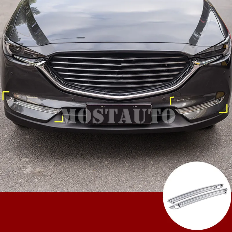 

For Mazda CX-8 ABS Chrome Front Fog Light Lamp Trim Cover 2018-2019 2pcs Car Accessories Interior Car Decor Car Trim