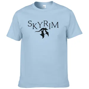 Новинка лета 2017, мужская и женская хлопковая Футболка Skyrim, модные топы с коротким рукавом, крутые футболки, свитки рубашки для пожилых #153