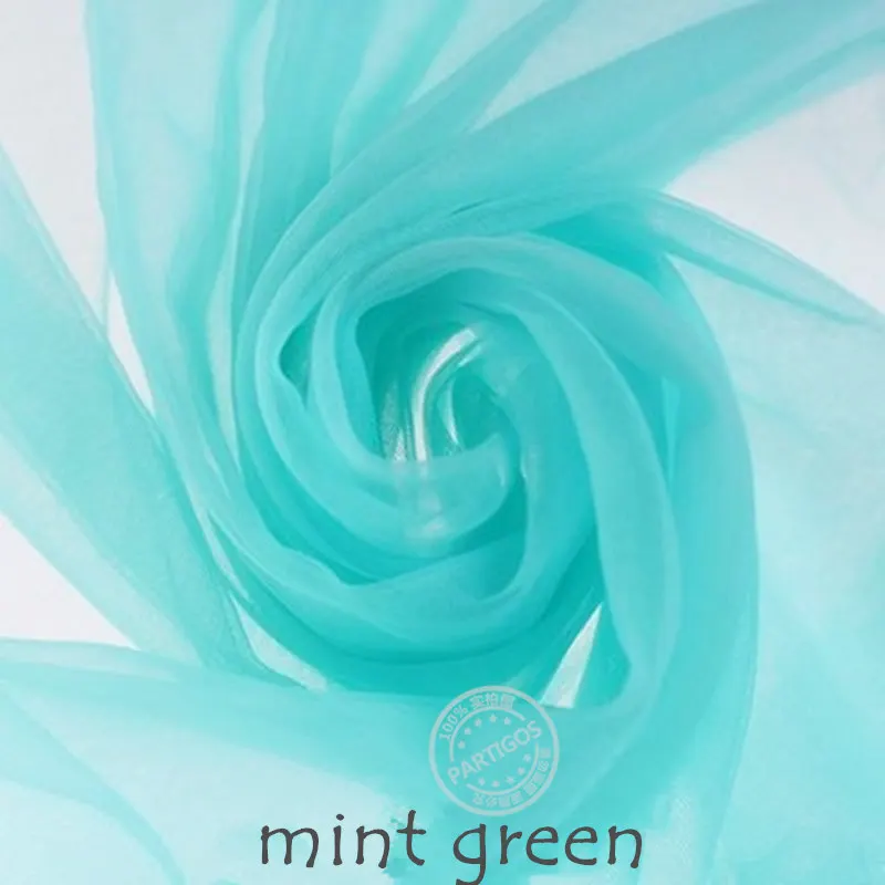 mint green 25 ярдов 15 см тюль рулон катушка белая органза рулон чистый Тюль органза DIY ткань юбка-пачка девочка душ Декор Свадебный декор - Цвет: mint green