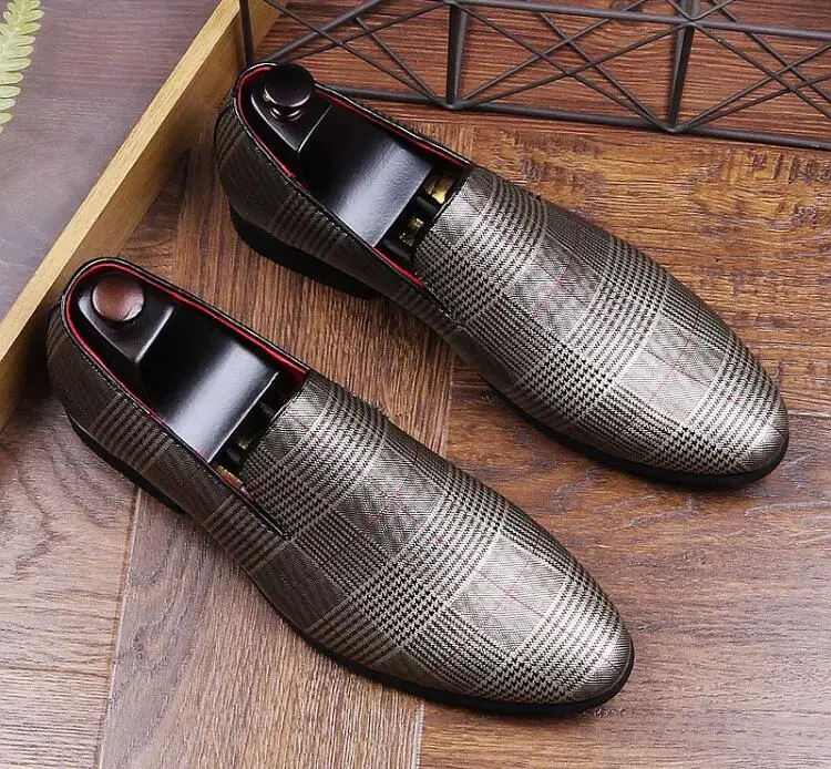 Genuine Leather Men's Dress Shoes Slip-On Mix Colour Striped Male Flats Loafers Smart Casual Moccasin Gommino Spring New | Обувь