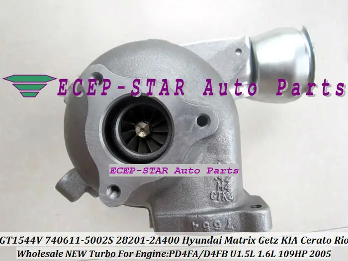 Турбокомпрессор GT1544V 740611 5002S 28201 2A400 782403 для HYUNDAI Matrix Getz KIA Cerato Rio 05 D4FA D4FB U 1.5L
