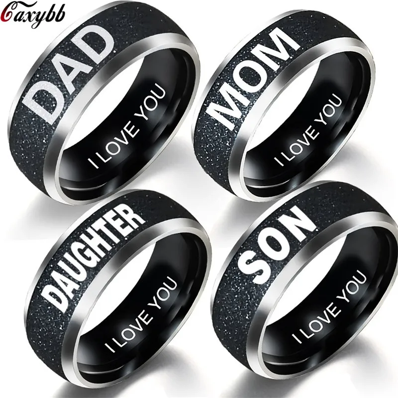 

Stainless Steel Love Dad Mom Son Daughter Decoration Family Ring Jewelry Gift