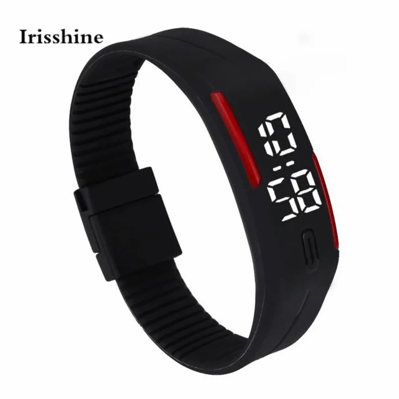 Irisshine #50 unisex couple Watches Mens Womens Rubber LED Watch Date Sports Bracelet Digital Wrist boy girl free shipping | Наручные