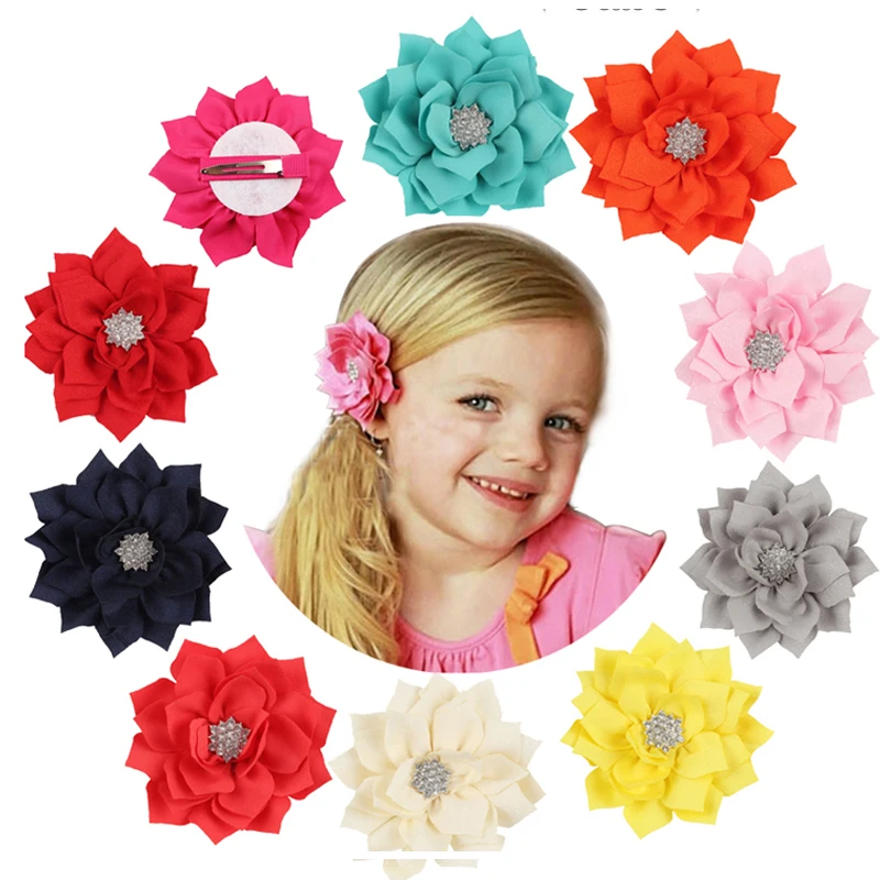 Повязка на голову в виде лотоса для маленьких девочек 1 шт. сатиновые Алмазные