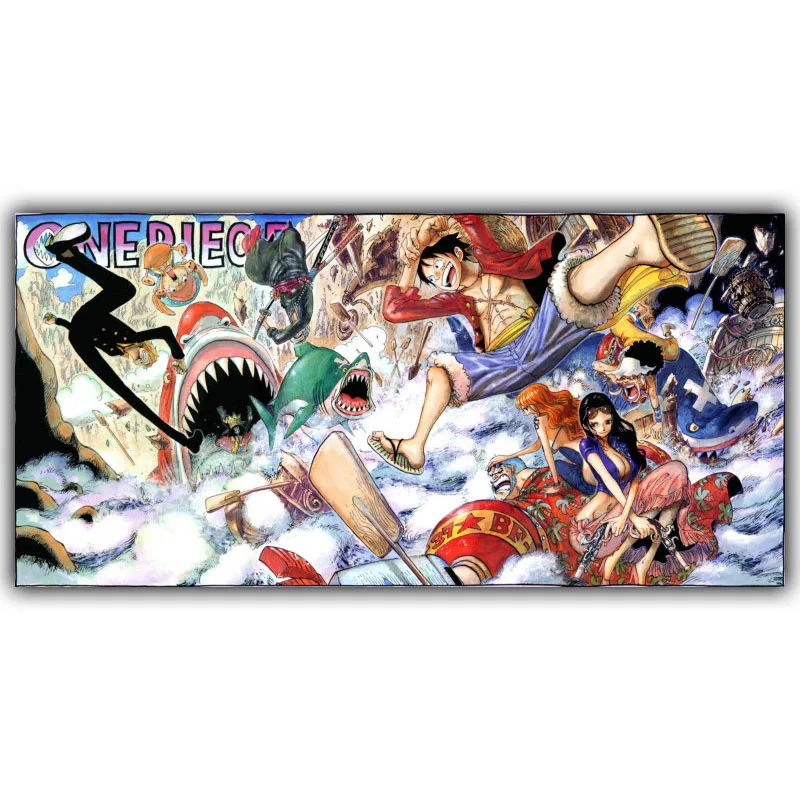 Японский Аниме One Piece Luffy Roronoa Zoro Usopp Sanji плакат спальня декоративное искусство