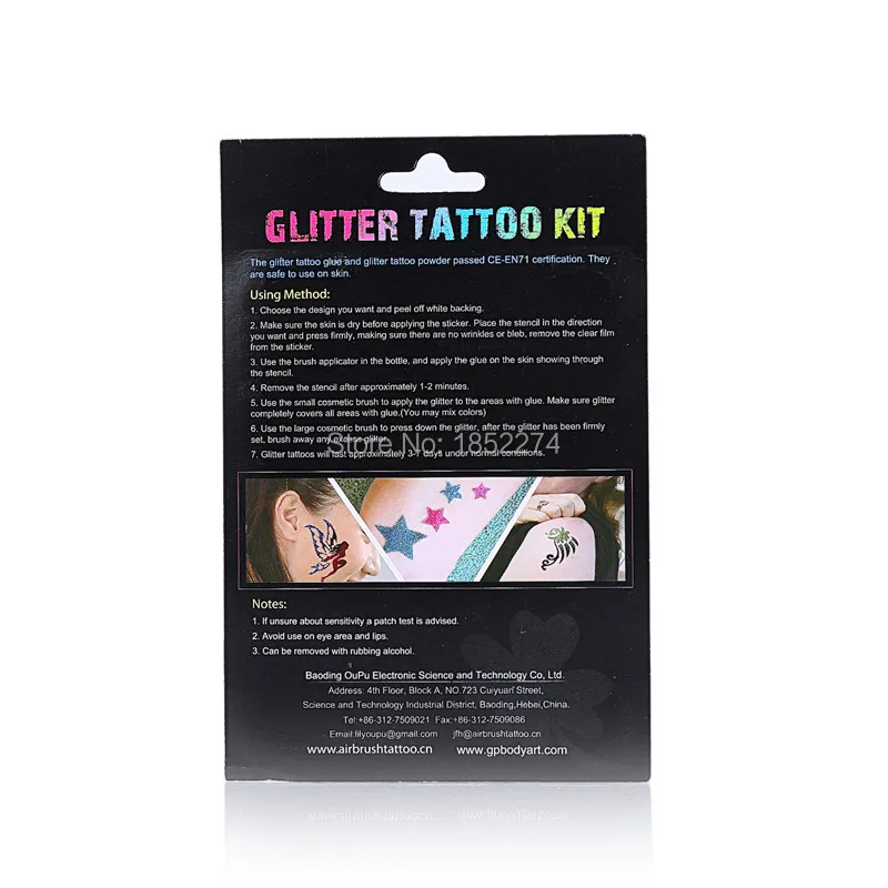 1 компл. временное блеск тату комплект профессиональный краска красота макияж с 4