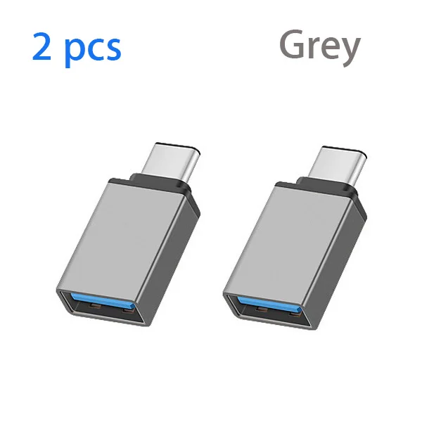 Grey type c otg Usb typc c OTG адаптер usb type-c штекер к USB 3,0 Женский конвертер для huawei P30 p20 lite p10 pro p9 nova 4 3 MediaPad M5 Honor - Цвет: Grey type c otg