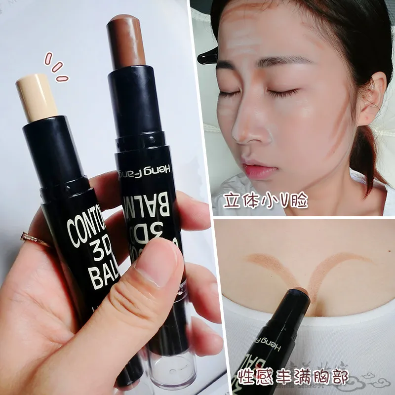 Double-ended 2 in1 Concealer Face Foundation Makeup Natural Cream Pen Highlight Contour Stick |