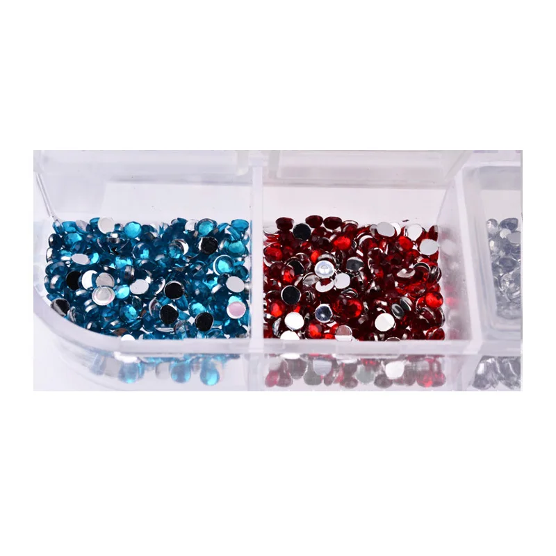 12 цветов 2000 шт./компл. Стразы для дизайна ногтей блестящие акриловые стразы с