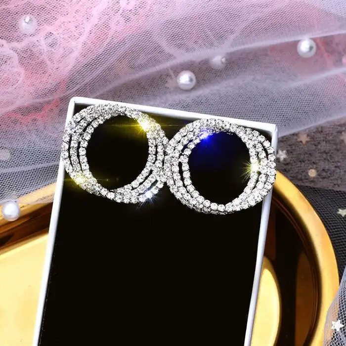 Fashion Korean Style Circle Hoop Earrings for Woman Club Stage Party Gifts Earrings Fashion Jewelry Accessories CEL526 - Metal Color: Silver Color 526
