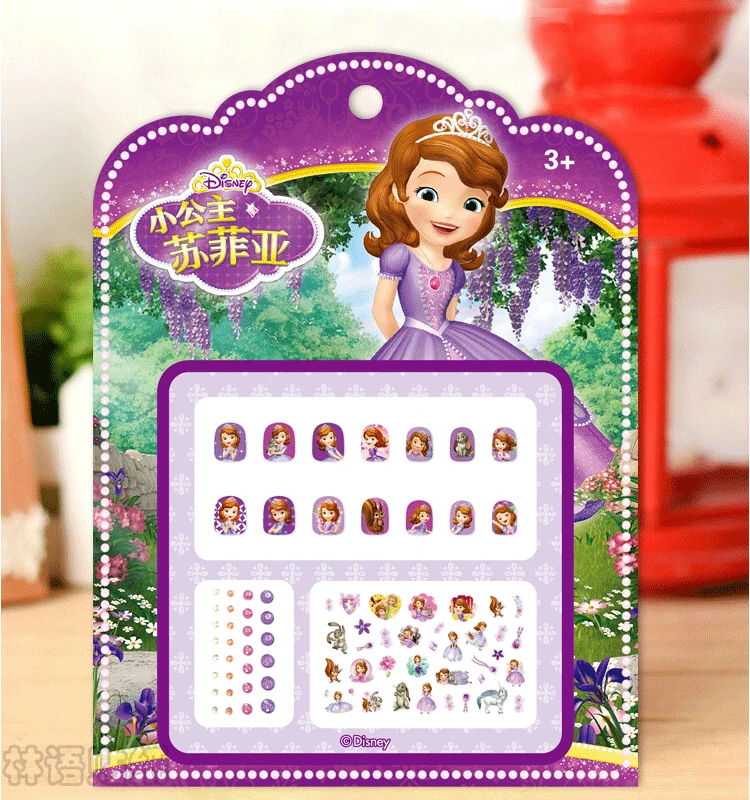Disney мультфильм детей наклейки для ногтей Эльза София дизайн ногтей Переводные картинки макияж притворяться, играть красота модная игрушка Косплей вечерние подарки для девочек