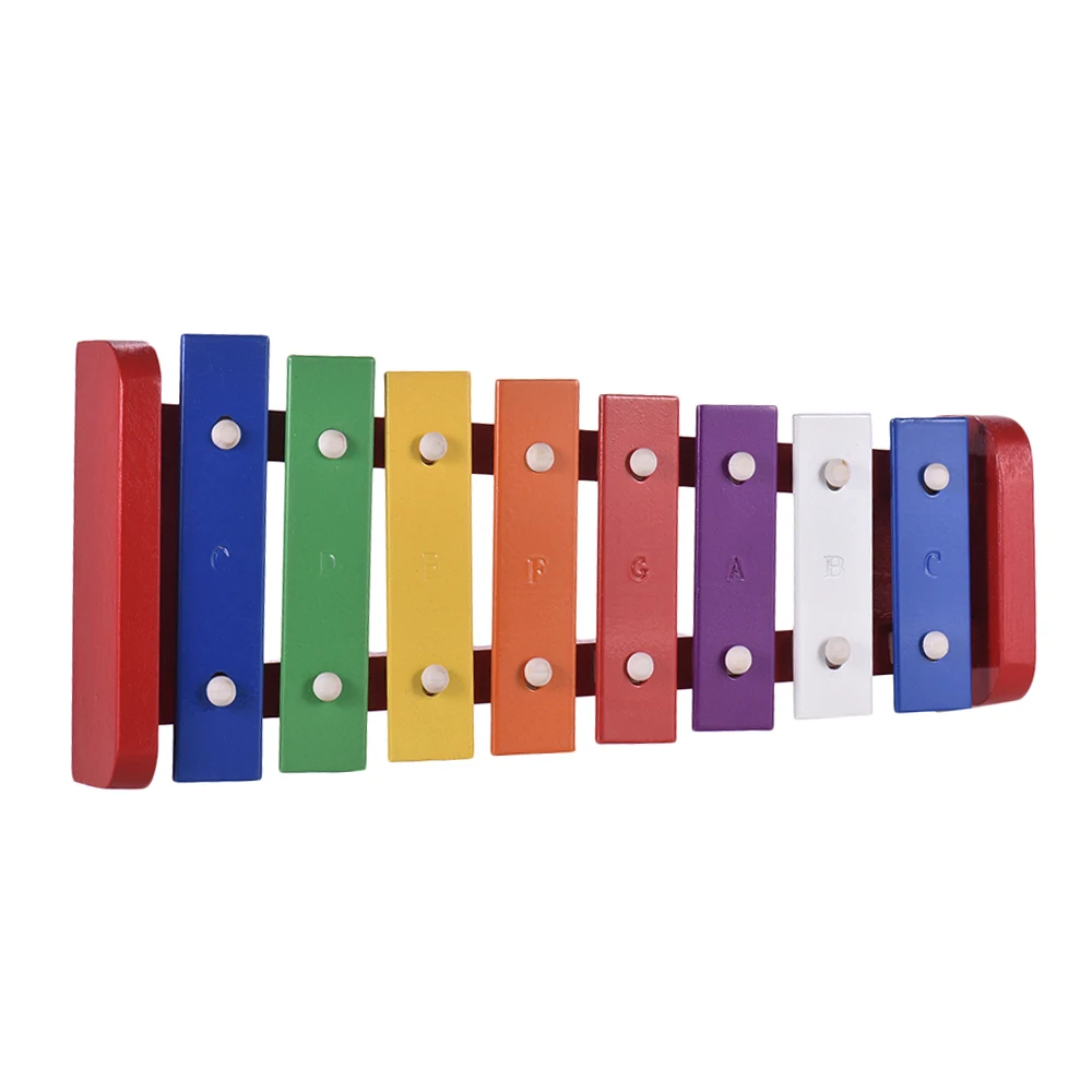 Красочные 8 нот ксилофон Glockenspiel с 2 молотками музыкальный ударный инструмент