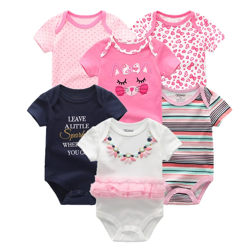 girls clothes6719 Детская одежда, Одежда для новорожденных, 6 предметов, одежда для маленьких мальчиков, Комбинезоны из хлопка, комплекты одежды для новорожденных с короткими рукавами для малышей 0-12 месяцев - Цвет: girls clothes6719