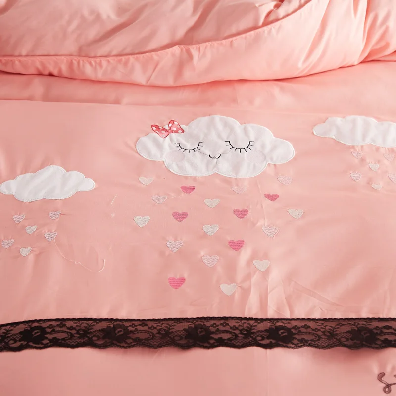 Комплект постельного белья принцессы A4 хлопок пододеяльник + юбка для кровати