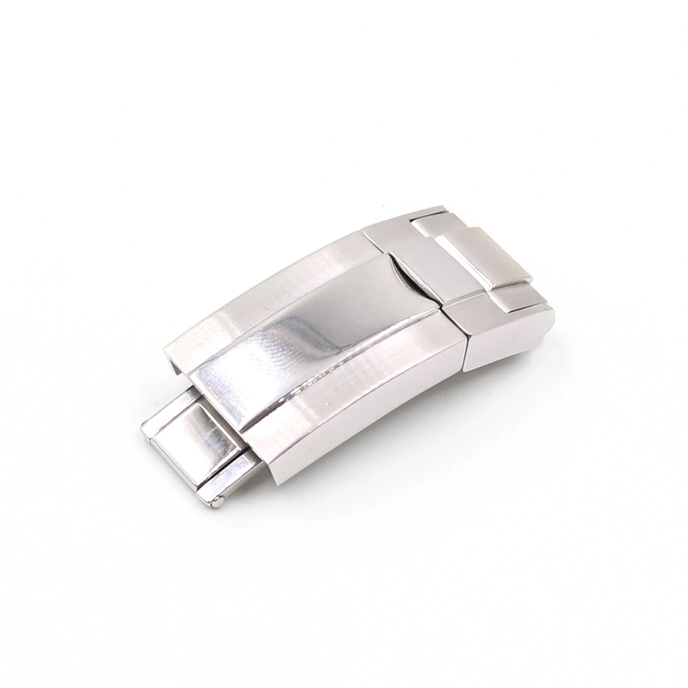 CARLYWET 16mm x 9mm 316L Stainless Steel Watch Oyster Clasp For Rolex Submariner GMT Daytona Rubber Leather Band | Наручные часы