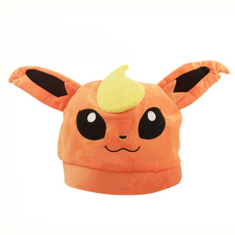 Flareon Новая 9 видов стилей для косплея Sylveon Umbreon Eevee Espeon Jolteon Vaporeon Flareon Glaceon Leafeon плюшевая шапка-GYQQ - Цвет: Flareon