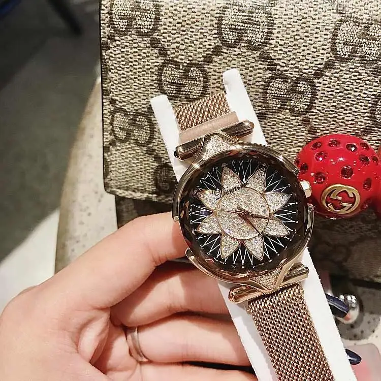 

2019 Top Brand Luxury Crystal Watch Women Stainless Steel Mesh Designer Women Dress Watch Diamond Women Watches Quartz