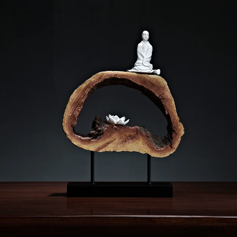 Elegant Zen Decoration Traditional Chinese Foyer Home Decorations Model Buddhist Monk Soft Accessories Special Decor | Дом и сад