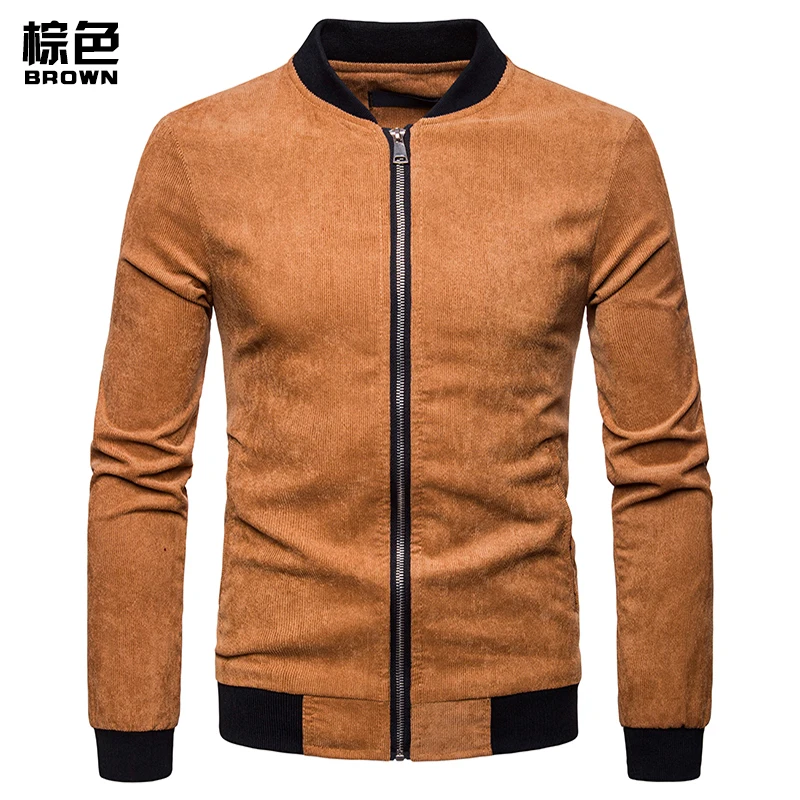 

Spring Men's Jacket Hooded Solid Casual Sportswear Male Fashion Outerwear Windproof Streetwear Corduroy Plus Size Jacket Coats
