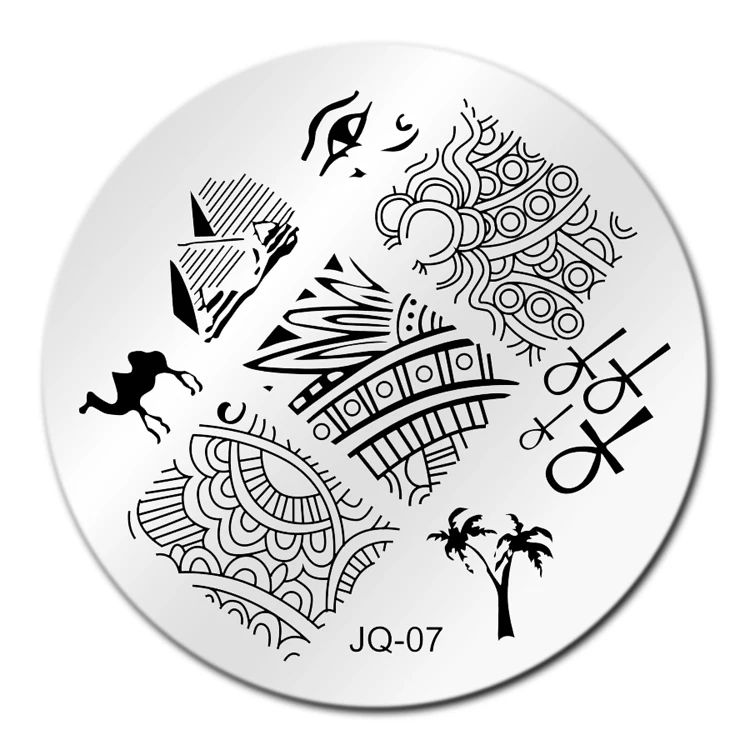 Кокосовой пальмы шаблон для стемпинга нейл-арта Image Plate JQ07 пластины ногтей