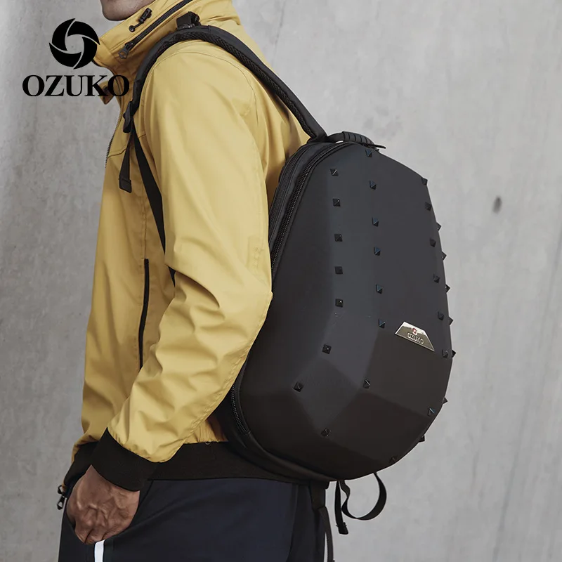 OZUKO 15 6 &quotрюкзак для ноутбука мужчин модные рюкзаки с заклепками школьная сумка